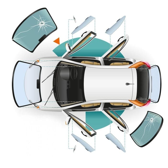 Схема расположения стекол на авто